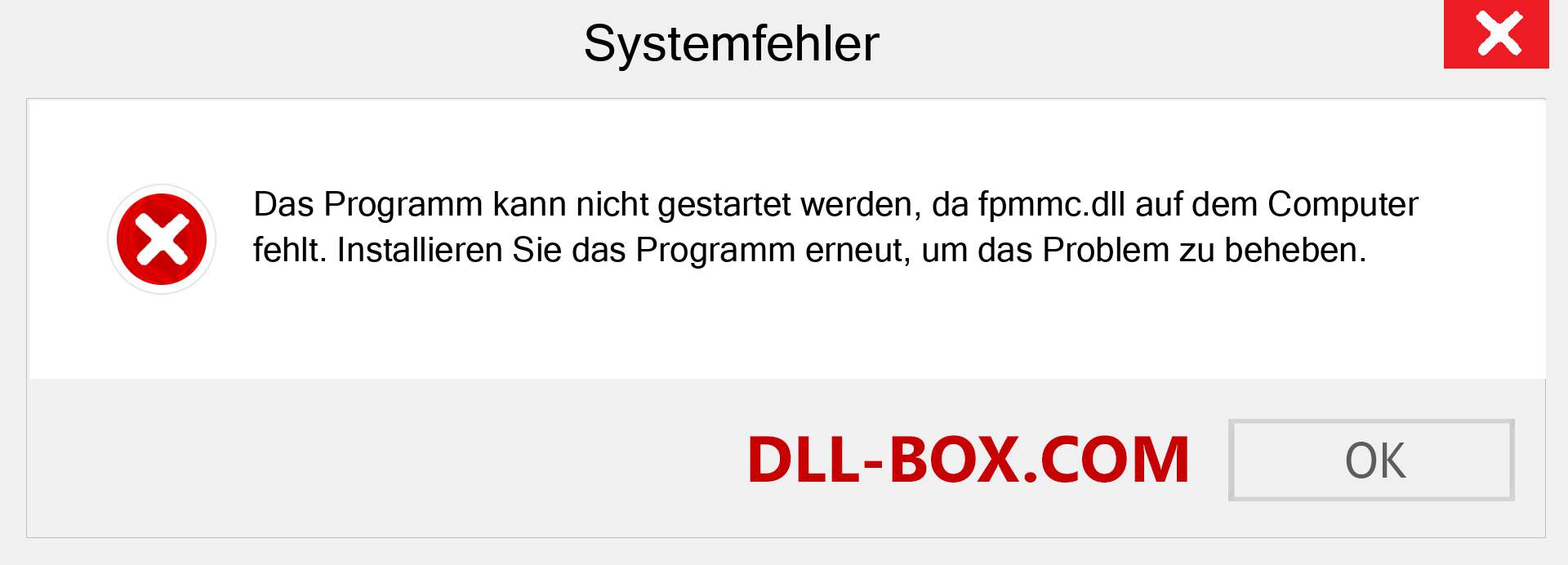 fpmmc.dll-Datei fehlt?. Download für Windows 7, 8, 10 - Fix fpmmc dll Missing Error unter Windows, Fotos, Bildern